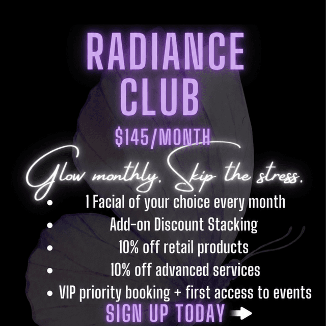 Radiance Club at Reminisce Spa & Essentials in Beaufort, SC